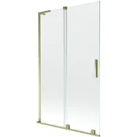 Mexen Velar L badwand scherm 2-delige schuifbare 110 x 150 , transparant, goud - 896-110-003-01-50