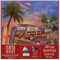 Sunsout INC - Surfer Sunset - 500 pc-puzzel van kunstenaar: Bigelow Illustrations - MPN # 31413