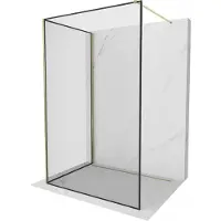 Mexen Kioto douchewand Walk-in 140 x 90 , zwart frame, goud - 800-140-212-50-70-090