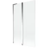 Mexen Mist L badscherm 2-delig 110 x 150 , transparant, chroom - 8A9L-110-011-01-00