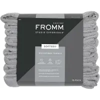 Fromm Softees Microfiber Haarhanddoeken voor Stylisten, Barbiers, Spa, Gym in Grijs, 16" x 29", 10 stuks