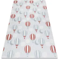 Rugsx BAMBINO 1349 tapijt wasbaar Ballonnen, wolken voor kinderen antislip - grijs 140x190 cm