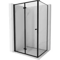 Mexen Mist-F opvouwbare douchecabine links 90 x 85 , zwart frame, zwart - 8A6T-090-085-70-70-L