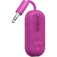 TwelveSouth AirFly Pro 2 – Geniet van In-Flight Entertainment met Draadloze Hoofdtelefoons – Koppel Twee Sets Draadloze Hoofdtelefoons voor Gedeeld Luisteren – Meer dan 25 Uur Batterijduur - Roze