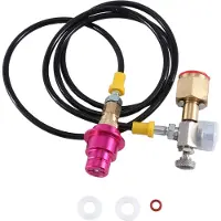 Torribaly CO2-adapterslang met 2000 psi-drukmeter voor DUO/TERRA/ART Snelkoppeling naar grotere flessen, koolzuurhoudende fles