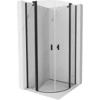 Mexen Mist halfronde douchecabine met zwaaideur 90 x 90 , transparant, zwart - 8A32-090-090-70-00