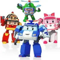 MaxPower 4 stuks Robocar Poli Ambe Roy Helly Robot Transformers Speelgoed Educatieve cadeaus voor kinderen