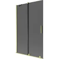 Mexen Velar badwand 2-delige schuifbare 110 x 150 , grafiet, goud geborsteld - 896-110-000-41-55