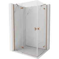 Mexen Mist-H Duo douchecabine met draaideur links 110 x 70 , transparant, geborsteld koper - 8A5-110L-070P-65-00