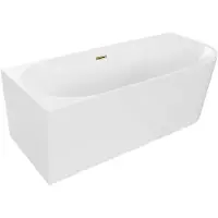 Mexen Mia vrijstaande hoekbad links 180 x 80 , wit, goud overloop - 52691808000L-50