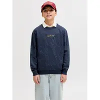 Jack & jones Junior Sweatshirt 'JORNORREBRO' donkerblauw / oranje