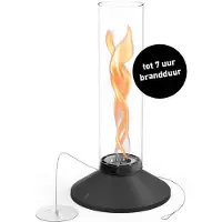 Höfats SPIN X Tafelvuur 900 zwart extra lange brandduur, rook- en roetvrije tafelhaard voor binnen en buiten, voor tafeldecoratie, verwarmende vuurkolom