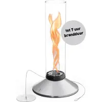 Höfats SPIN X Tafelvuur 1200 zilver extra lange brandduur, rook- en roetvrije tafelhaard voor binnen en buiten, voor tafeldecoratie, verwarmende vuurkolom