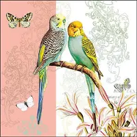 Ambiente Lunch Servetten - Budgies Coral