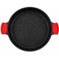 ROYAL SWISS - Paella pan 32 cm - Anti-aanbak - Marmeren Coating - Gegoten Aluminium - Inductie Geschikt