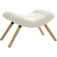 HOMCOM Foot Stool-Polyester, Schaumstoff-67L x 45B x 38H cm-Cremeweiß