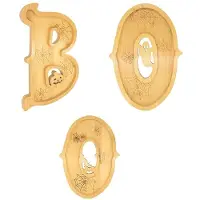 Melitt 3 Stuks Houten Halloween Charcuterieplank Boo Halloween Decoraties Serveerschaal voor Binnen Keuken Tafel Open Haard