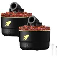 Jojomino 2 Stuks Cannon Luchtbevochtiger Aroma Diffuser met 2 Standen 7 Kleuren LED Timer en Instelbare Instellingen Turret Luchtbevochtiger B