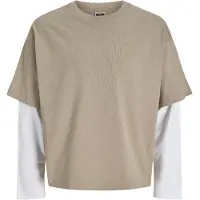 Jack & Jones Shirt 'JCOBIARRITZ' lichtbruin / wit
