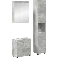 vidaXL Badkamermeubel Set TULUM 3 st Beton Grijs 60 x 34 x 63 cm