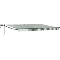vidaXL Handbediende luifel met LED's Groen, Wit, Anthraciet 4 × 3 m
