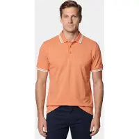 Bos Bright Blue Scotland Blue Polo heren Oranje Brick Polo Plain Contrast Col SPE25108BR06SB/530 sunset