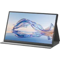 Denver Portable Monitor - Full HD - 18.5" - Draagbare Monitor - Lederen Hoes - HDMI - USB-C - PMO18501