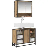 vidaXL Badkamermeubel Set 2 st Artisan Eiken 80 x 33 x 60 cm