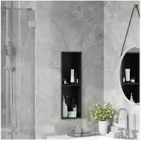 vidaXL Douche Niche Zwart 60 x 20 x 9,5 cm Roestvrij staal