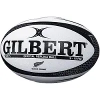 Gilbert All Blacks Replica Rugbybal - Wit / Zwart | Maat: 5
