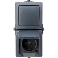 Kopp combinatie voor vochtige ruimtes, model Nautic, antraciet, verticale uitvoering, artikelnummer 138515009