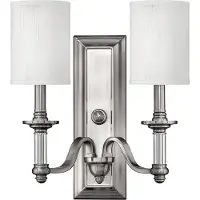 HINKLEY LED Wandlamp Sussex | 2X E14 Max 40W | Brushed Nickel