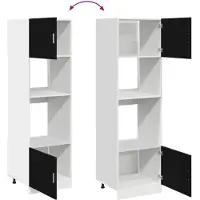 vidaXL Hangkast Zwart Eiken 60 x 57 x 207 cm Bewerkt hout