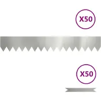 vidaXL Grasafscherming 50 st 100 x 0,05 x 15 cm Gegevens staal Zilver