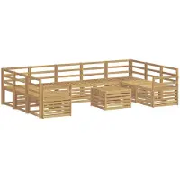 vidaXL Buiten bank set 10 st Wit Massief Acacia Hout