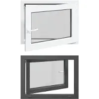 vidaXL Kelderraam RISOR 80 x 60 cm PVC en Glas Antraciet
