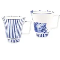 Heinen Delfts Blauw Sharing Moments - Mok - Tulip Stripes - Set van 2