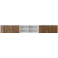 MargaretHadas24 Margaret Hadas24 TV-kast Noe IV, tv-meubel, tv-kast, 300 cm, hangend, modern design, voor de woonkamer, wandmontage, tv-meubel, wit, Catania