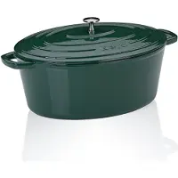 kela Braadpan Calido Met Deksel Ovaal Emerald Green 36 x 29 cm
