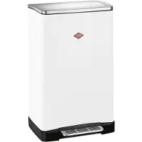 Wesco Big Double Boy Afvalscheider | 36 Liter | Duo Pedaalemmer (2x18 Liter) | Metaal - Mat wit | Prullenbak