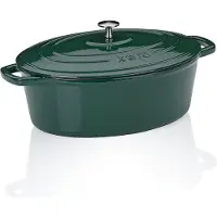 kela Braadpan Calido Met Deksel Ovaal Emerald Green 33 x 26 cm