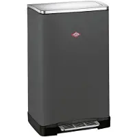 Wesco Big Double Boy Afvalscheider | 36 Liter | Duo Pedaalemmer (2x18 Liter) | Metaal - Mat grafiet | Prullenbak