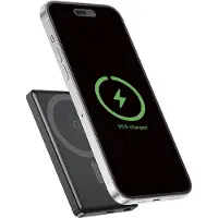 Gembird 15 W Magnetic wireless powerbank with LCD, 5000 mAh, black