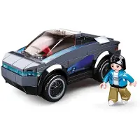 Sluban Town Elektrische Auto bouwspeelgoed kinderen vanaf 6 jaar – Constructiespeelgoed modelbouw – bouwdoos met 136 bouwstenen en 1 minifiguur – M38-B0901