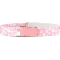 Ladeheid Kinderriem - Riem - Broekriem - Verstelbaar - Polyester - LA-TG-P15 - Rosa/Weiße Herzen - 1-6 Jahre