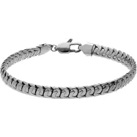 Lucardi - Heren Stainless steel armband zilverkleurig - Armband - Staal - Zilverkleurig - 20 cm