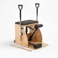 PH Fitness Pilates Wunda Chair – Professionele Split-Pedal Stability Chair – Verstelbare Handgrepen & Veerweerstand – Houten Pilates Stoel voor Core, Kracht, Balans & Revalidatie – Natuurhout + Zwart