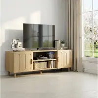 STILVORA Tv Meubel - Landelijke Opbergkast Met Kabeldoorvoer - Voor Woonkamer En Slaapkamer - Mdf - 140x40x48 Cm - Eiken