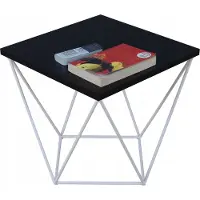 FutuStal Draadklem koffietafel, vierkant, industriële loftstijl, wit + zwart, MiniPearl