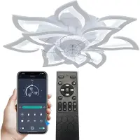 Lilac Lily & Plafondventilator - Lamp & ventilator - Dimbaar - Slimme plafondventilator met verlichting - Bloem design - 6 standen